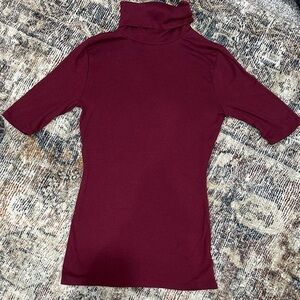 Elegant Burgundy Turtleneck Top